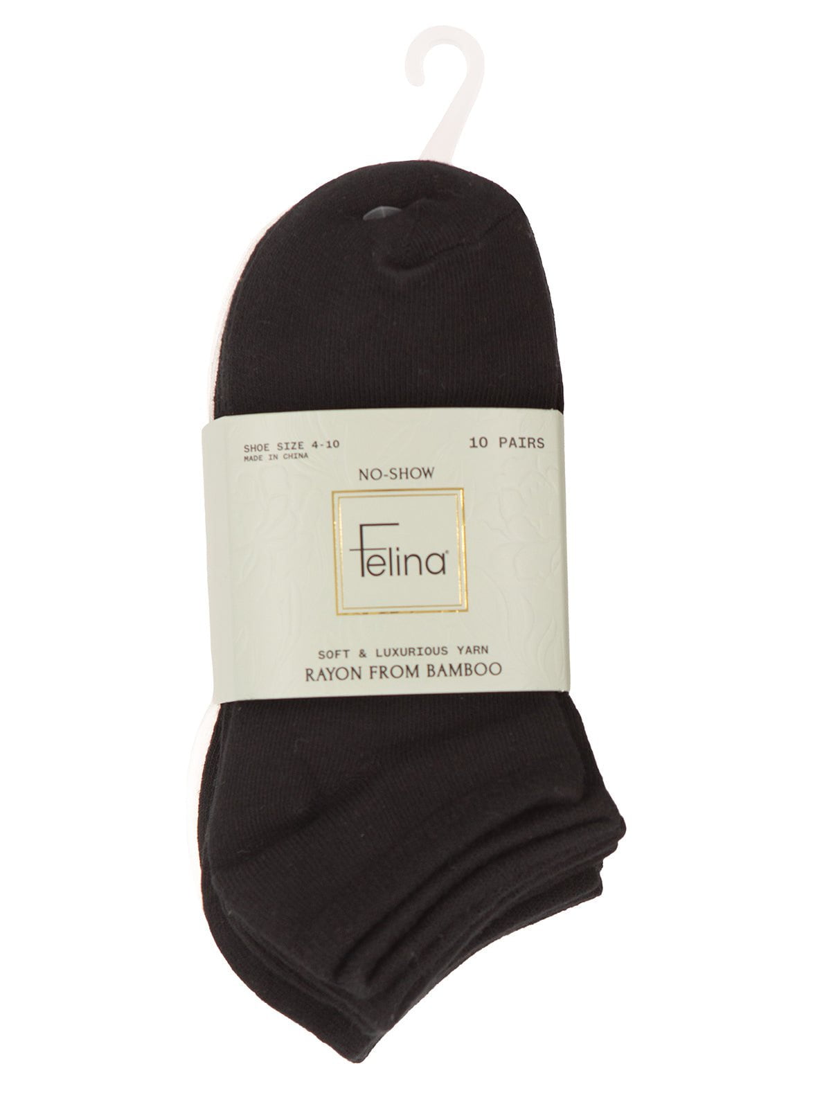 No-Show Bamboo Socks 10-Pack - Black White | Felina Sale