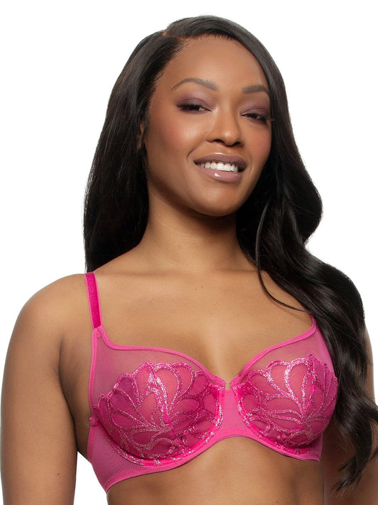 Lotus Embroidered Unlined Bra - Raspberry Pink | Felina Sale|Bras