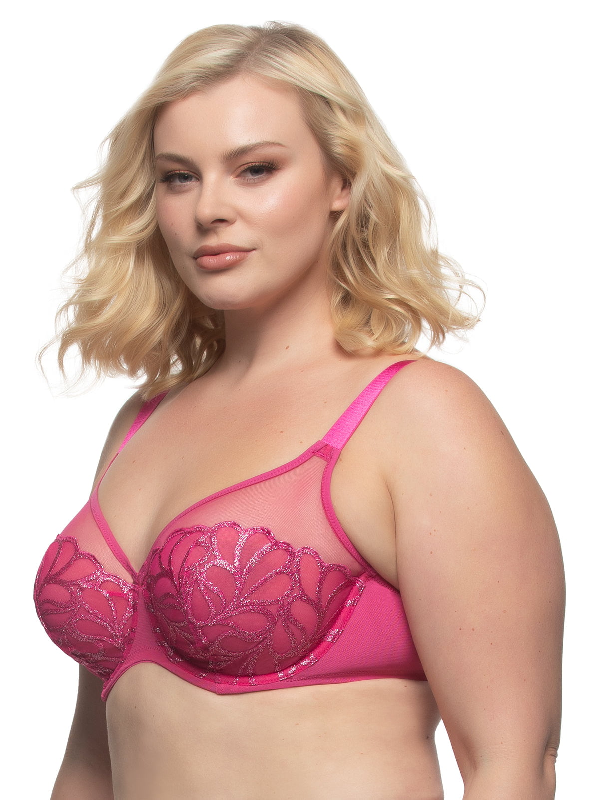 Lotus Embroidered Unlined Bra - Raspberry Pink | Felina Sale|Bras