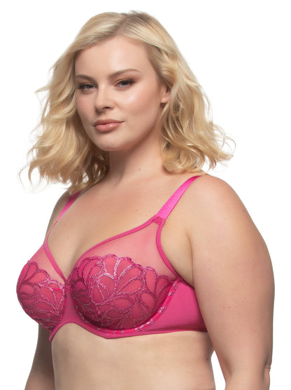 Lotus Embroidered Unlined Bra - Raspberry Pink | Felina Sale|Bras