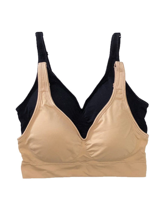 Seamless Light Support Bra 2-Pack - Black Warm Nude | Felina Sale|Bras