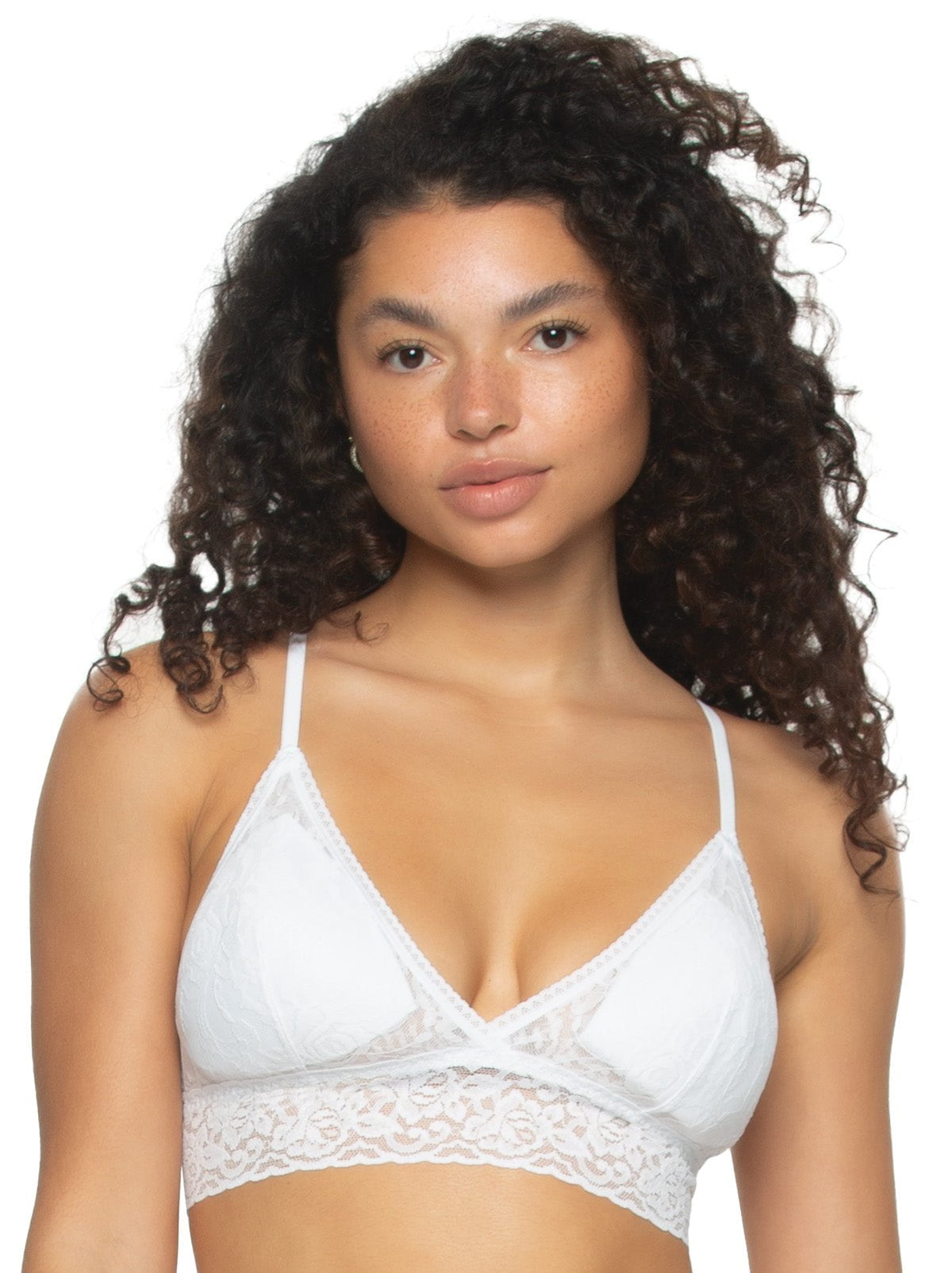 Super Stretchy Lace Triangle Bralette - White | Felina Sale|Bras