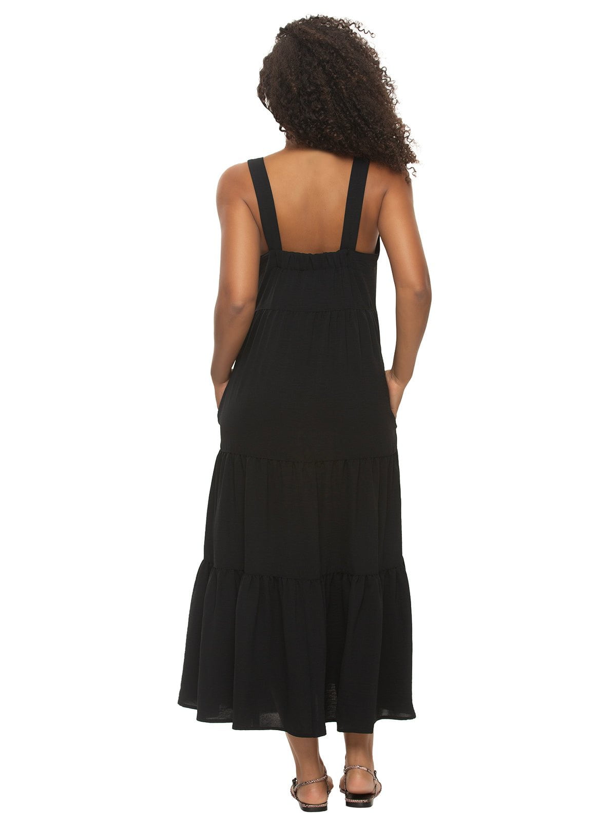 Cruise Tiered Maxi Sundress - Black | Felina Sale