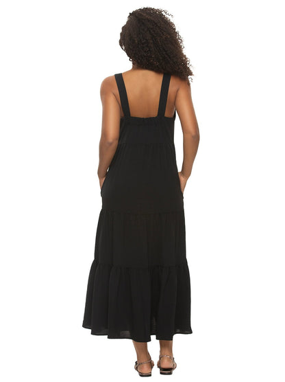 Cruise Tiered Maxi Sundress - Black | Felina Sale