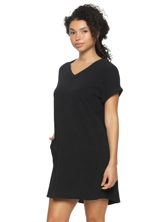 Cruise Short Sleeve Pocket Dress - Black | Felina Sale