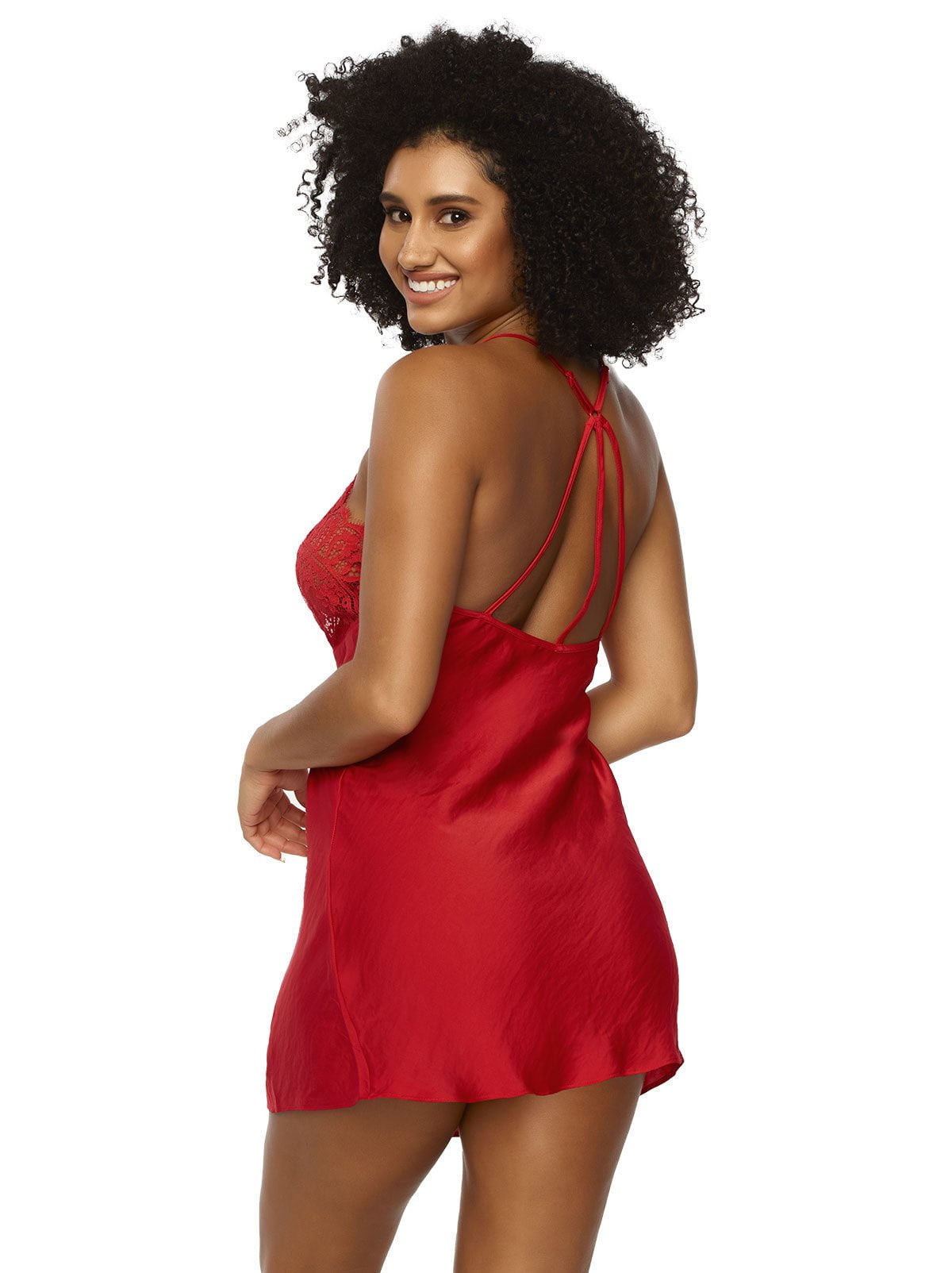 Jezebel by Felina Rita Lace & Satin Chemise - Tango Red | Felina Sale