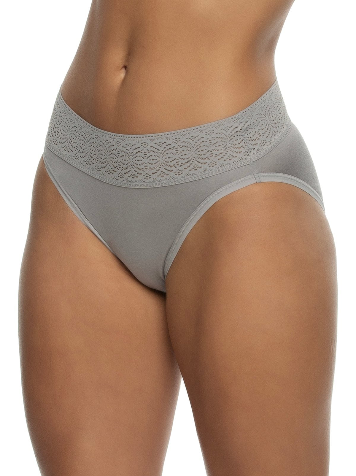 Serene Modal & Lace Hi-Cut Panty - Gull | Felina Sale|Panties