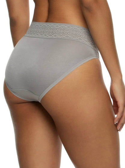 Serene Modal & Lace Hi-Cut Panty - Gull | Felina Sale|Panties