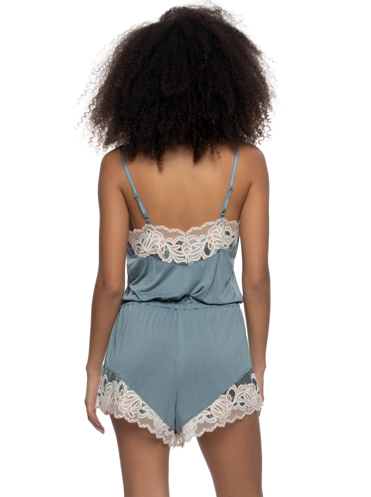 Amelie Vintage Lace Romper - Stormy Blue | Felina Sale