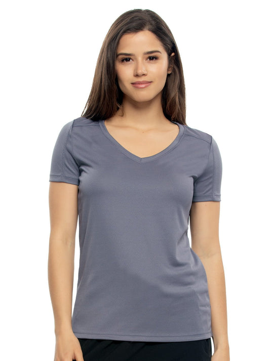 Turbo Dry V-Neck Short Sleeve Tee - Blue Gray | Felina Sale