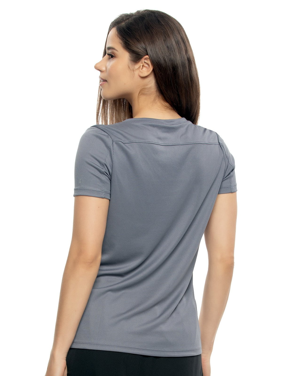 Turbo Dry V-Neck Short Sleeve Tee - Blue Gray | Felina Sale