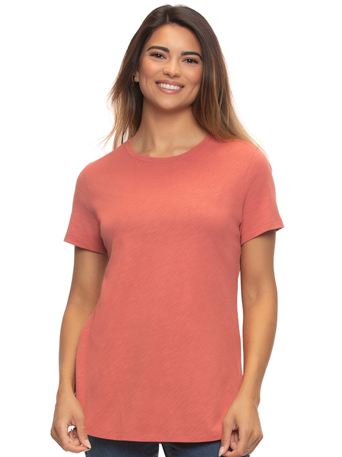 Slub Jersey Crew Neck T-Shirt - Dusty Cedar | Felina Sale|Loungewear