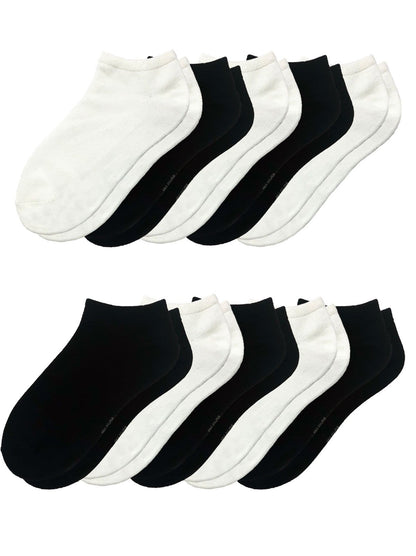 No-Show Bamboo Socks 10-Pack - Black White | Felina Sale