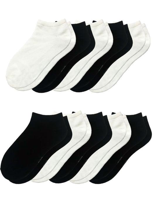 No-Show Bamboo Socks 10-Pack - Black White | Felina Sale