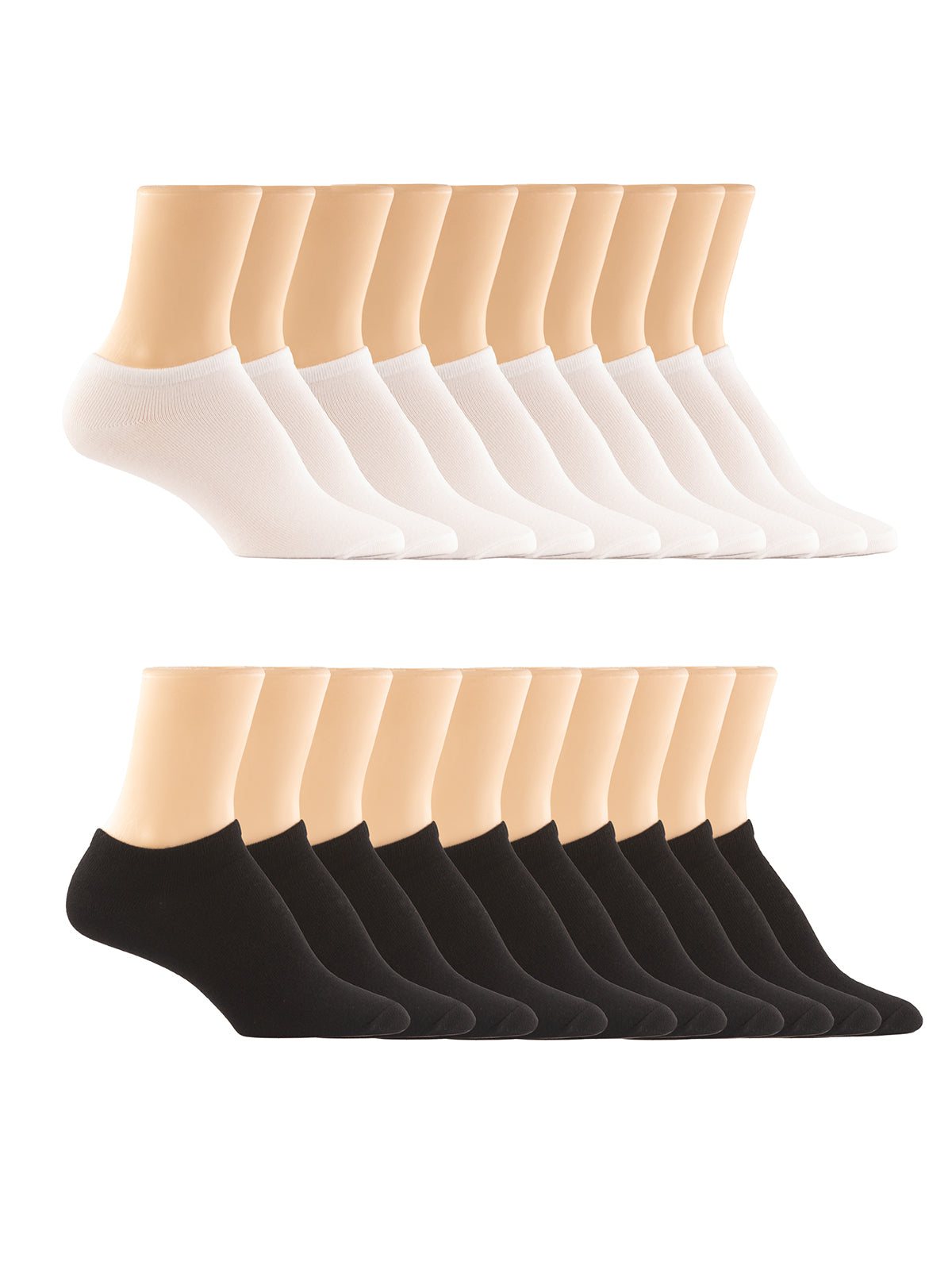 No-Show Bamboo Socks 10-Pack - Black White | Felina Sale
