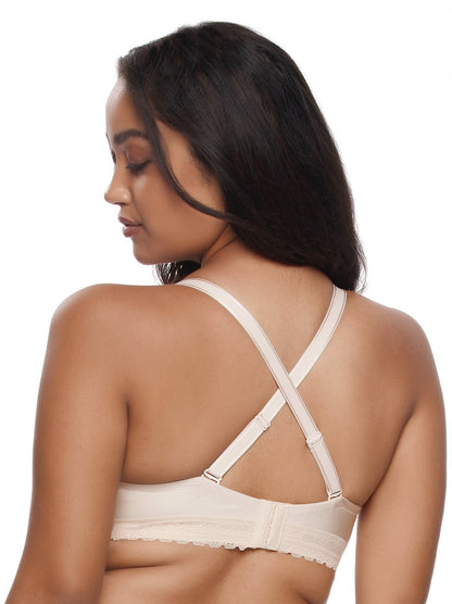 Gorgeous Cushion Comfort T-Shirt Bra w/ Multi-Way Straps 2-Pack - Bare Black | Felina Bras