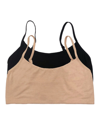Super Soft Modal Bralette 2-Pack - Black Warm Nude | Felina Bras