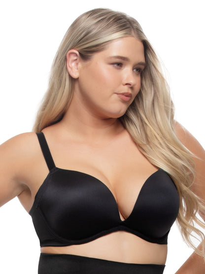 Moxie Seamless Side Smoothing Push Up Bra - Black | Felina Bras|Sleepwear