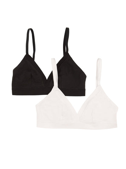 Pima Cotton Stretch Wireless Bra 2-Pack - Tuxedo | Felina Bras