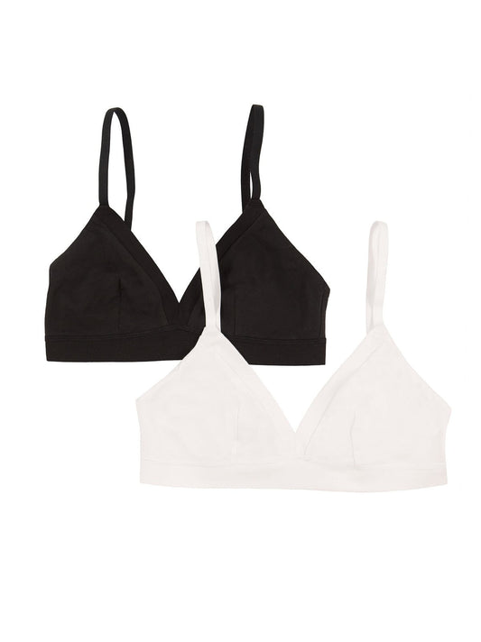 Pima Cotton Stretch Wireless Bra 2-Pack - Tuxedo | Felina Bras