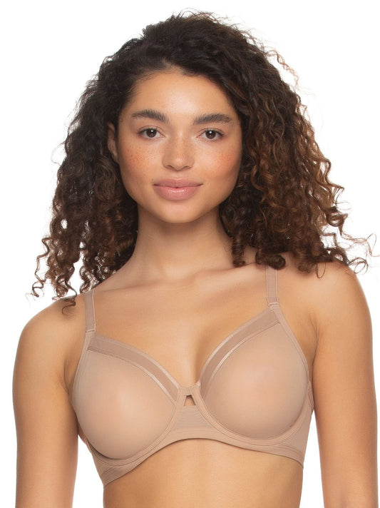 Ethereal Sheer Mesh Unlined Underwire Bra - Dune | Felina Bras