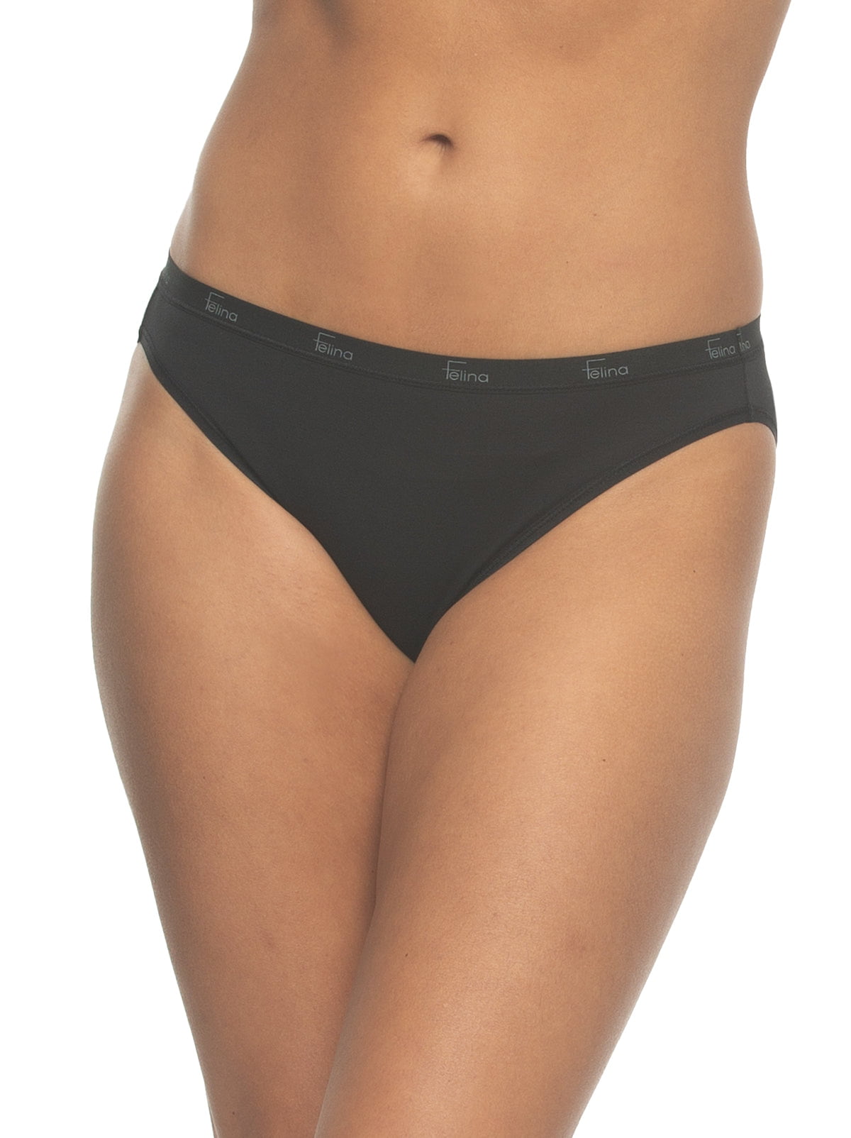 Signature Cotton Stretch Bikini 5-Pack - Black | Felina Panties