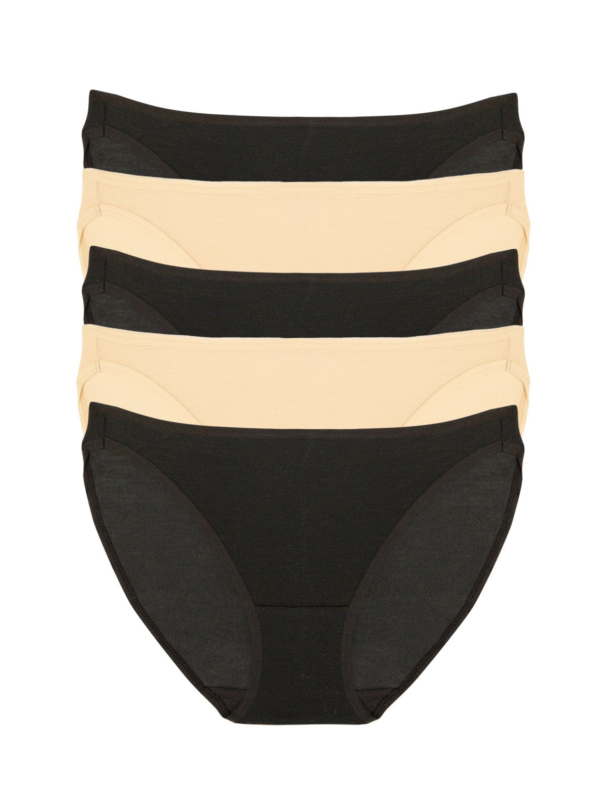 So Smooth Low Rise Bikini 5-Pack - Bare Black | Felina Panties