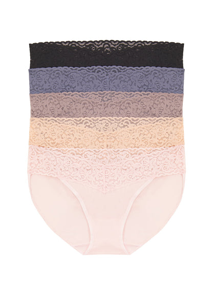 Lace Top Bikini Underwear 5-Pack - Pastel Skies | Felina Panties