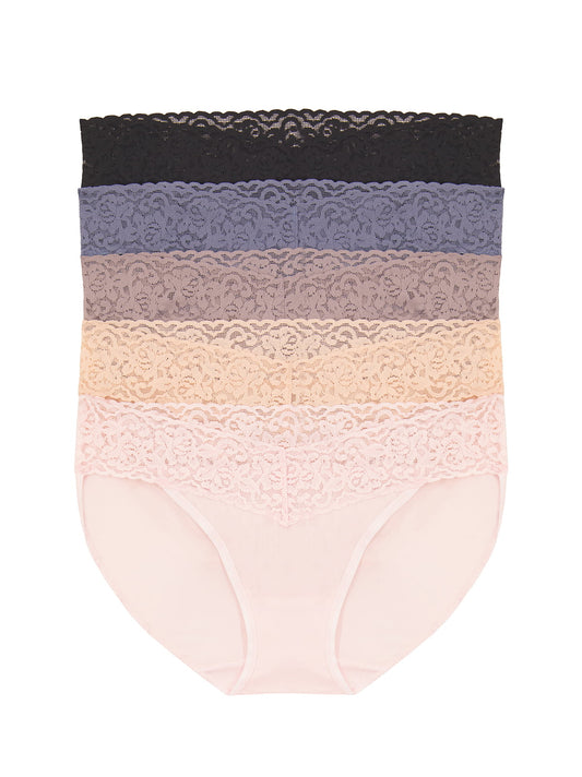 Lace Top Bikini Underwear 5-Pack - Pastel Skies | Felina Panties