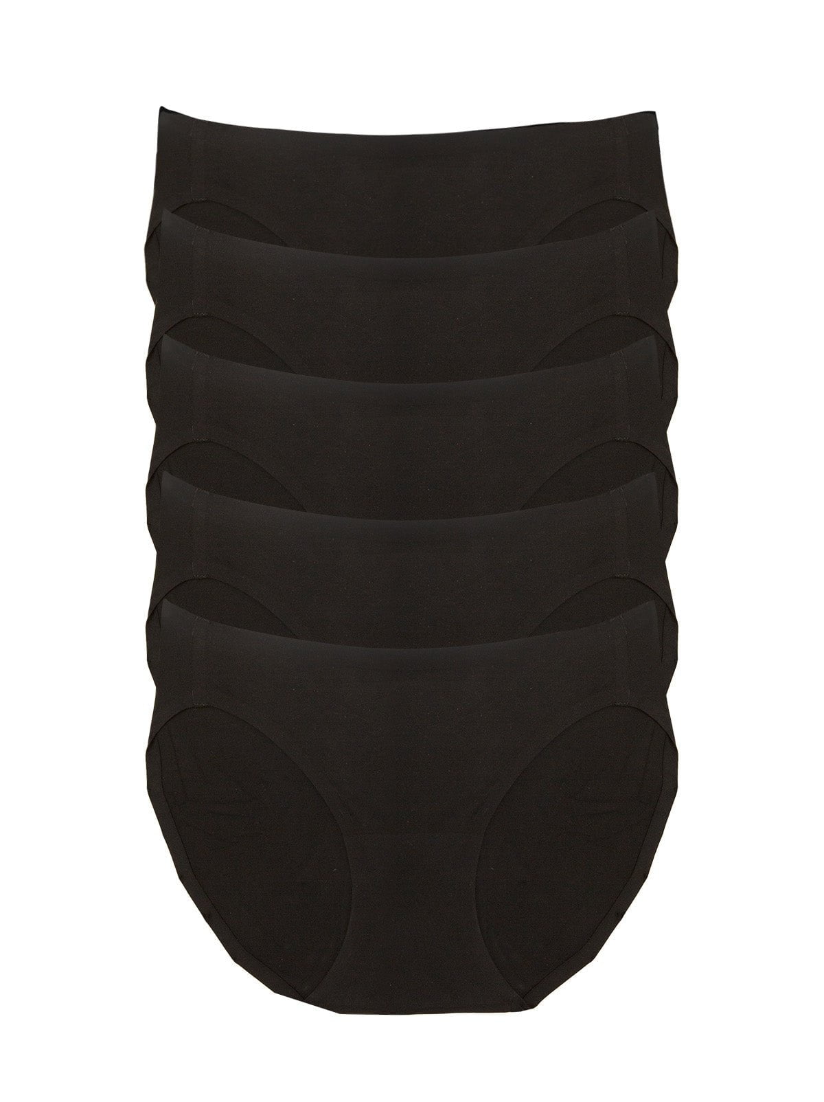 No Show Stretch Bikini 5-Pack - Black | Felina Panties