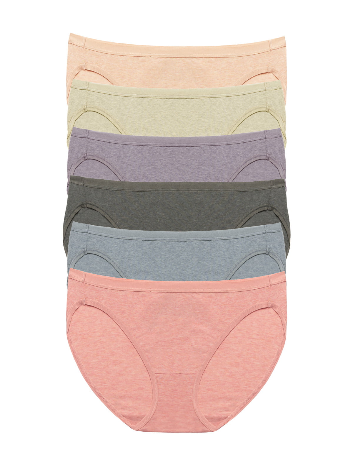 Organic Cotton Stretch Bikini 6-Pack - Sandalwood | Felina Panties