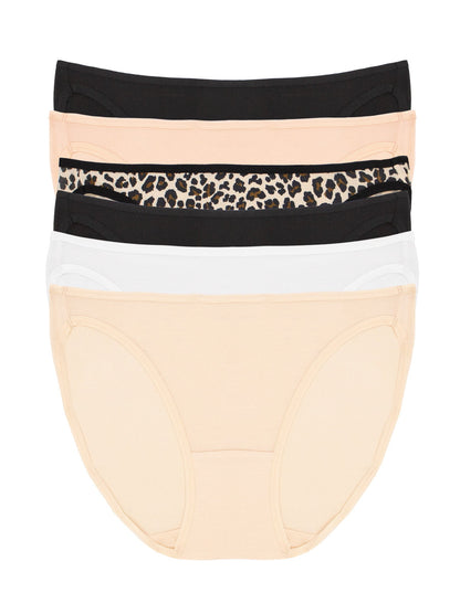 So Smooth Modal Low Rise Bikini 6-Pack - Animal Basics | Felina Panties
