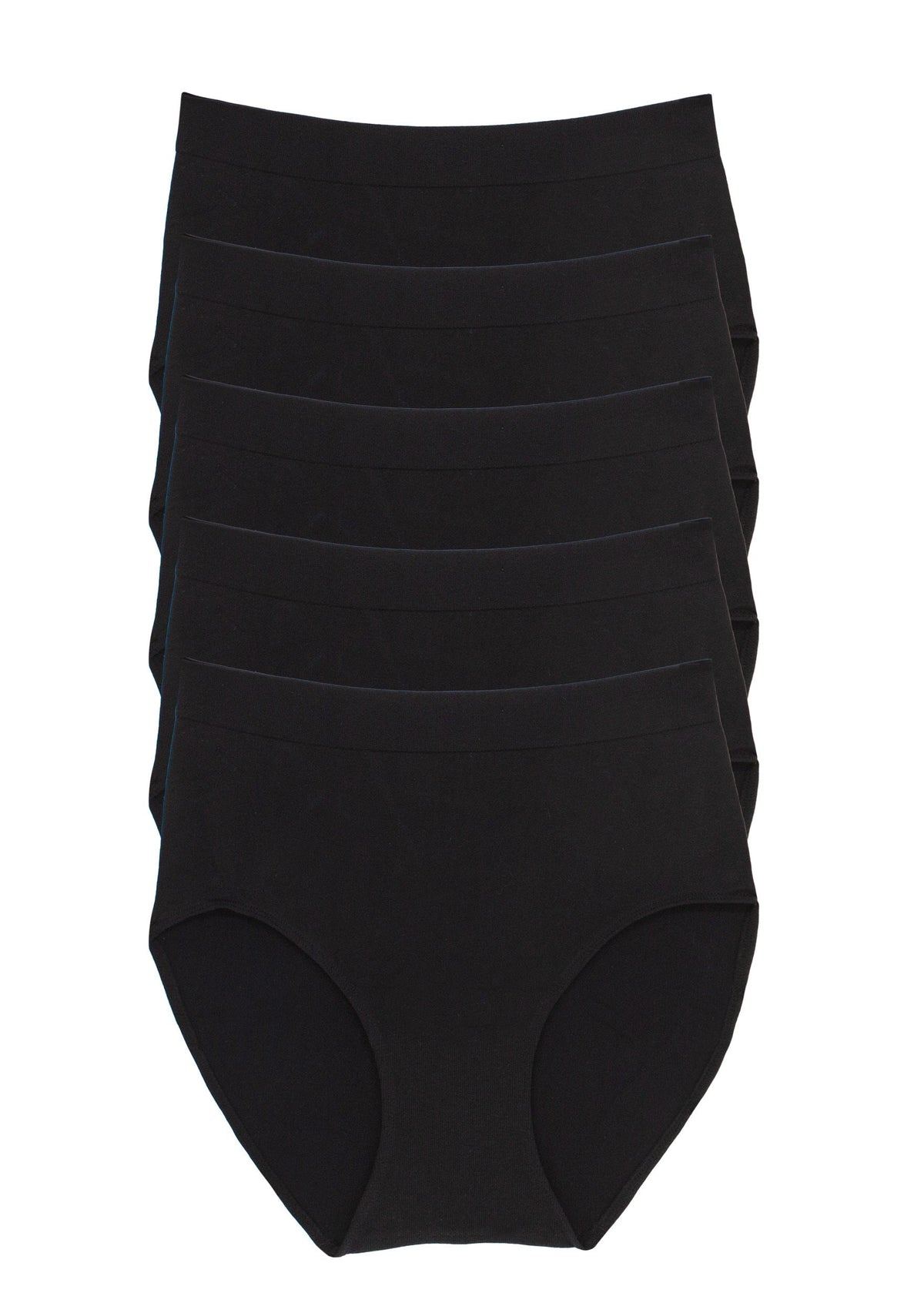 Body Smooth Seamless Brief 5-Pack - Black | Felina Panties