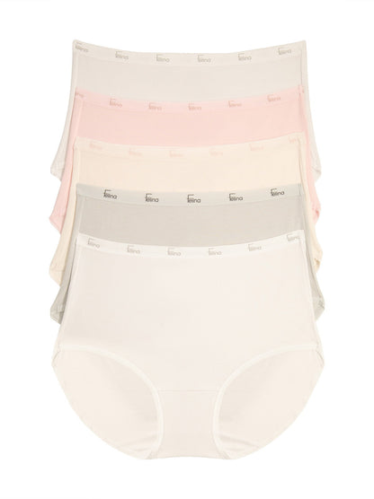 Signature Cotton Stretch Brief 5-Pack - Glacier Pink | Felina Panties