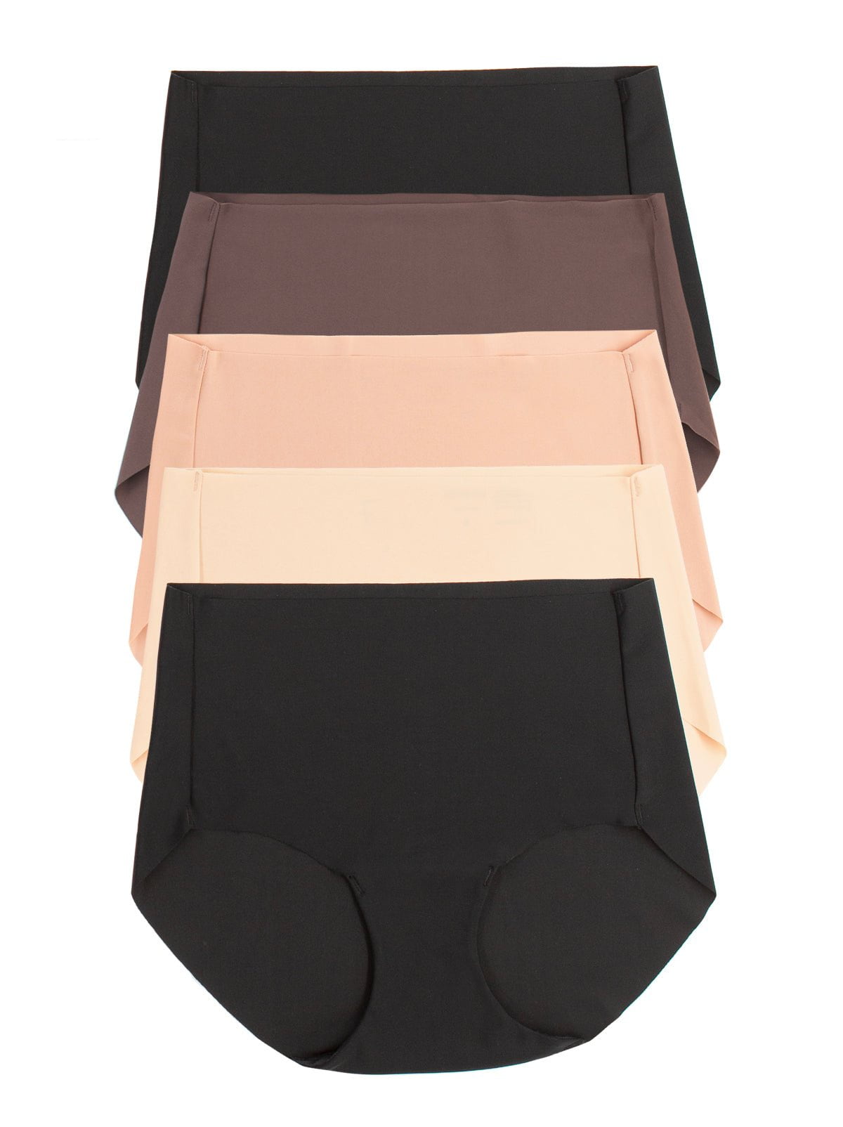No Show Elastic Free Brief 5-Pack - Chic Neutrals | Felina Panties|Sleepwear