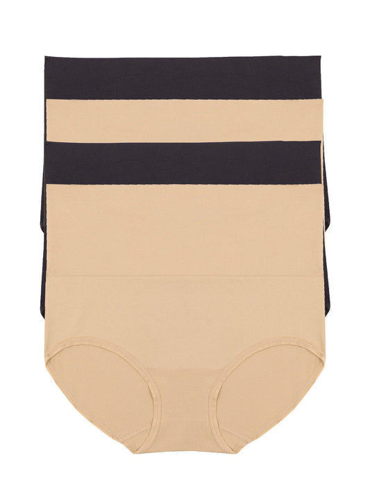 Seamless Shapewear Brief 4-Pack - Black Warm Neutral | Felina Panties|Sleepwear