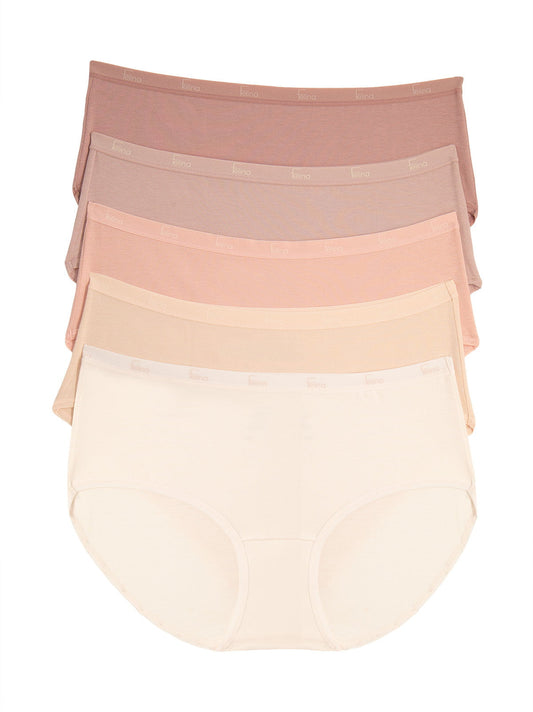 Signature Cotton Stretch Hipster 5-Pack - Rose Hues | Felina Panties