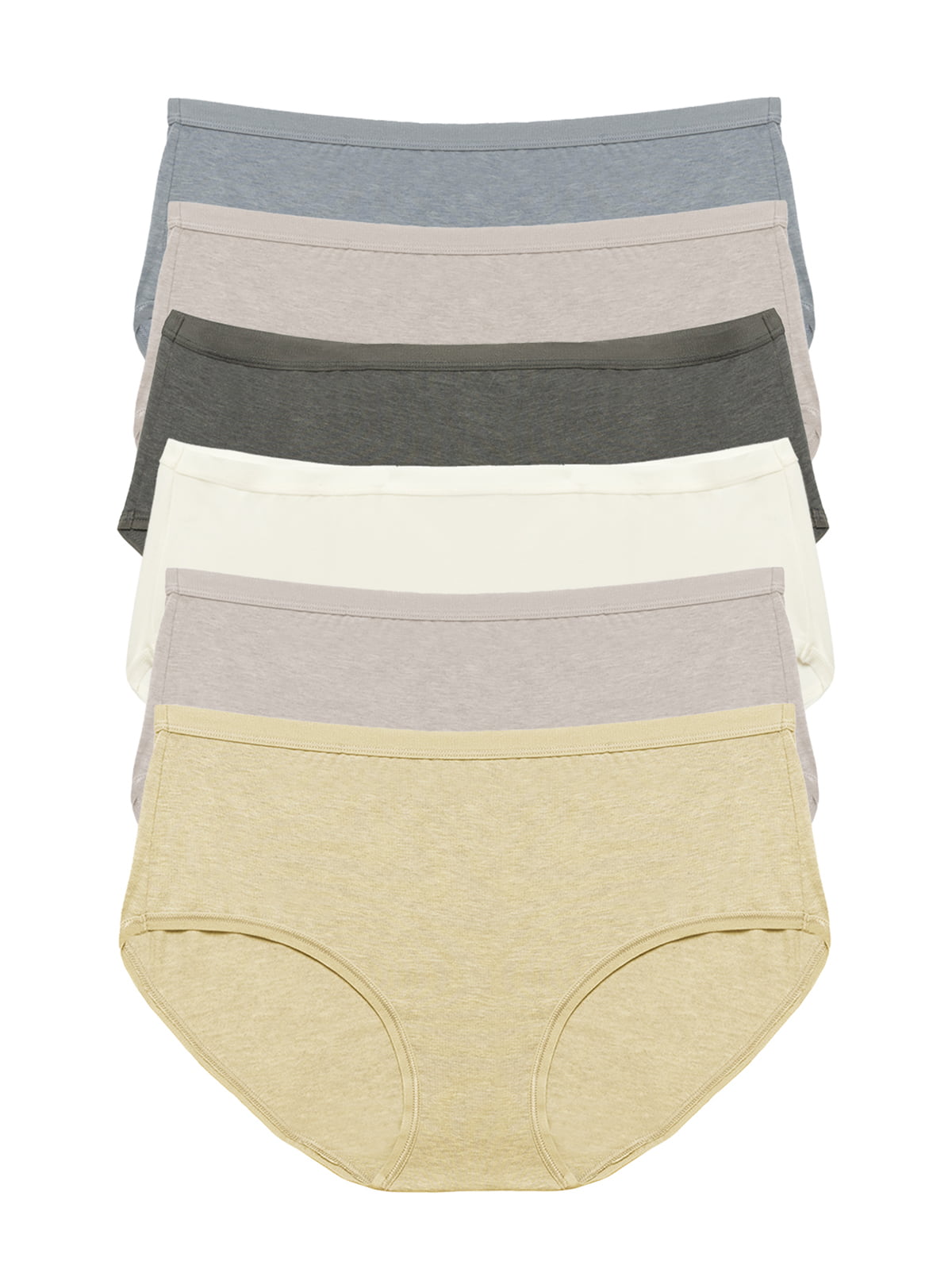 Organic Cotton Stretch  Hipster 6-Pack - River Stone | Felina Panties