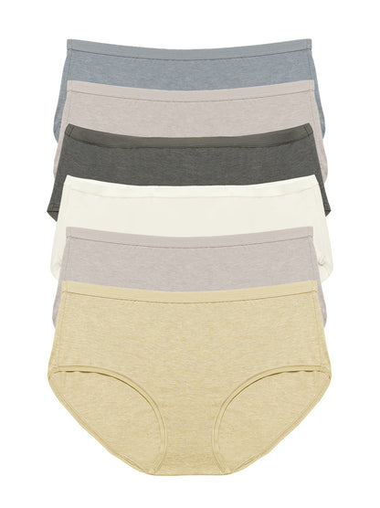 Organic Cotton Stretch  Hipster 6-Pack - River Stone | Felina Panties