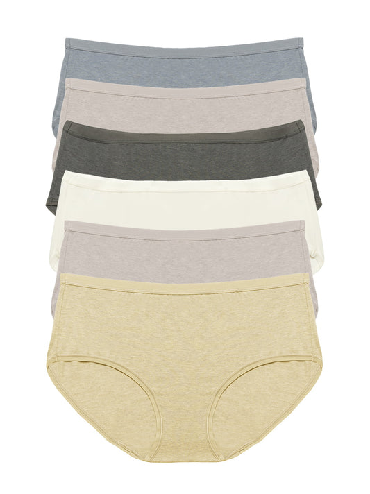 Organic Cotton Stretch  Hipster 6-Pack - River Stone | Felina Panties