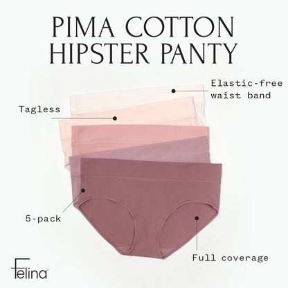 Pima Cotton Stretch Hipster 5-Pack - Classic | Felina Panties