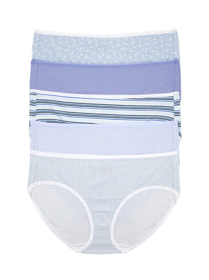 Cotton Modal Stretch Hipster Underwear 5-Pack - Cotton Sky | Felina Panties