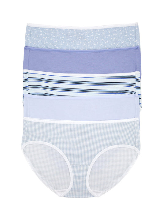 Cotton Modal Stretch Hipster Underwear 5-Pack - Cotton Sky | Felina Panties