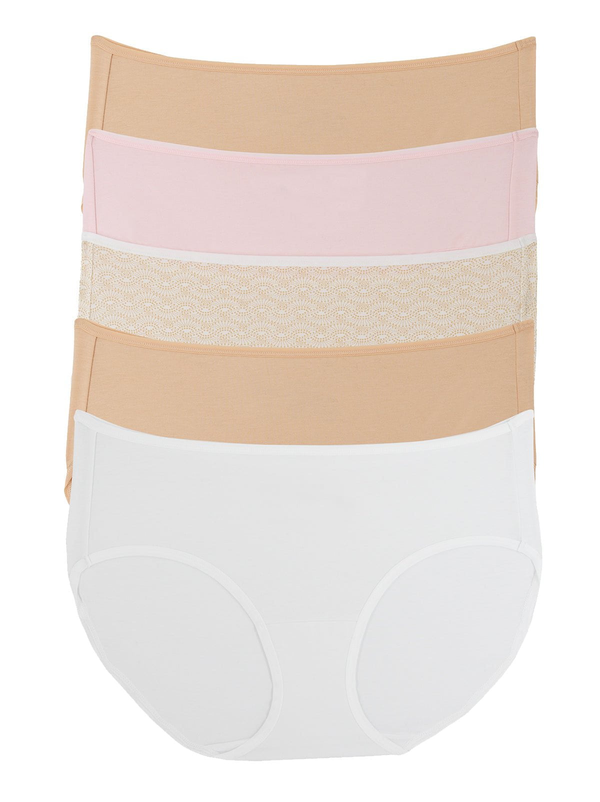 Cotton Modal Stretch Full Coverage Hipster 5-Pack - Soft Hues | Felina Panties