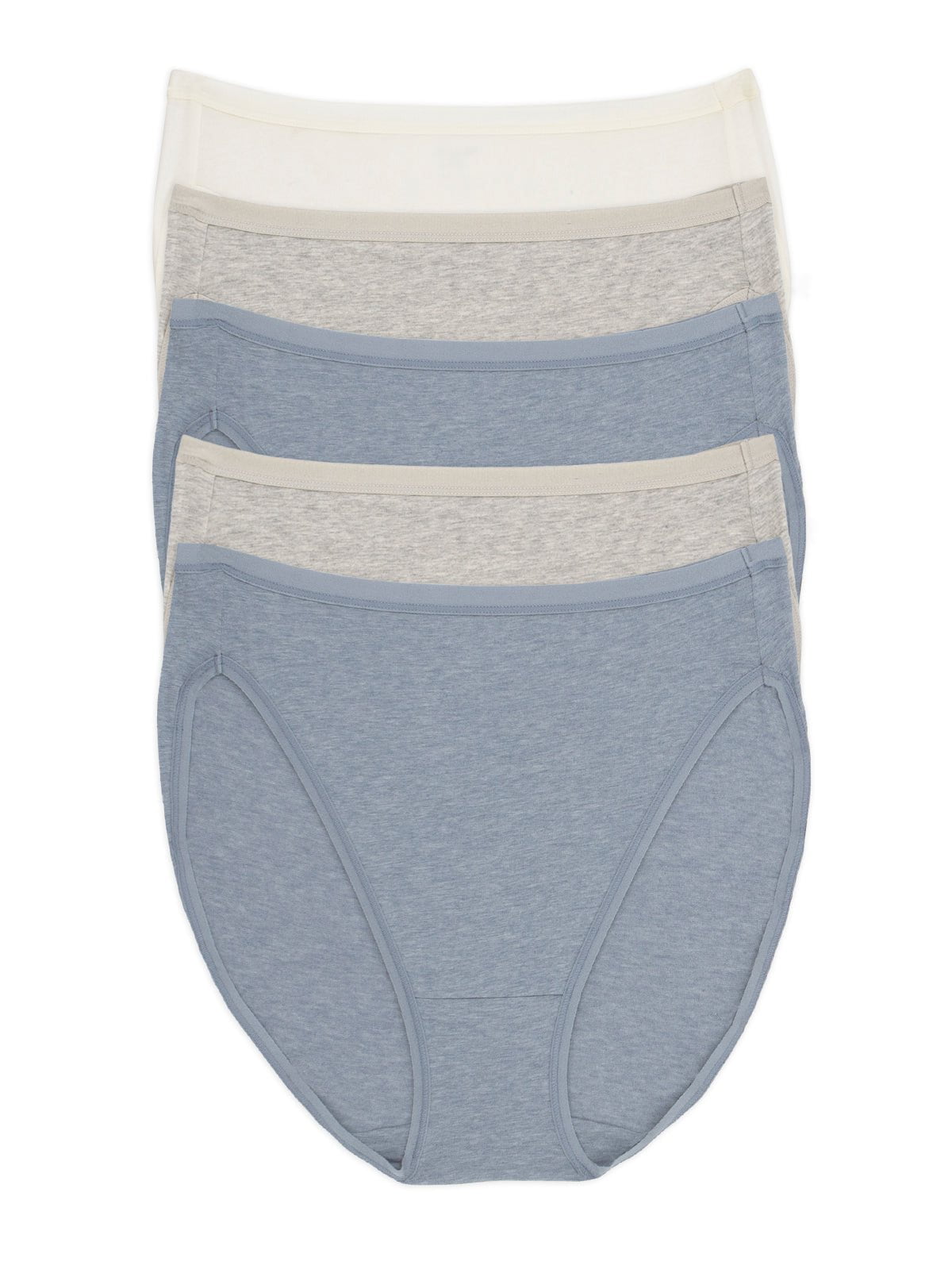 Organic Cotton Stretch Hi-Cut Panty 5-Pack - Ocean Breeze | Felina Panties