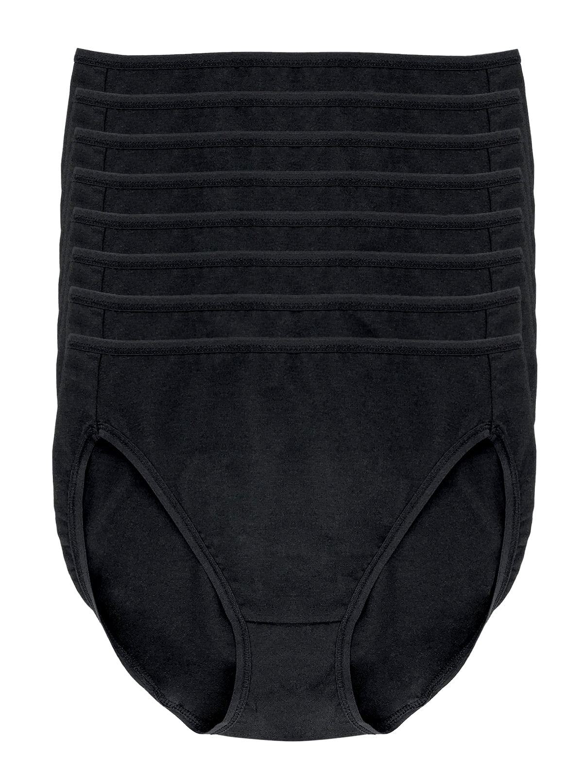 Cotton Modal Stretch Full Coverage Hi-Cut 8-Pack - Black | Felina Panties