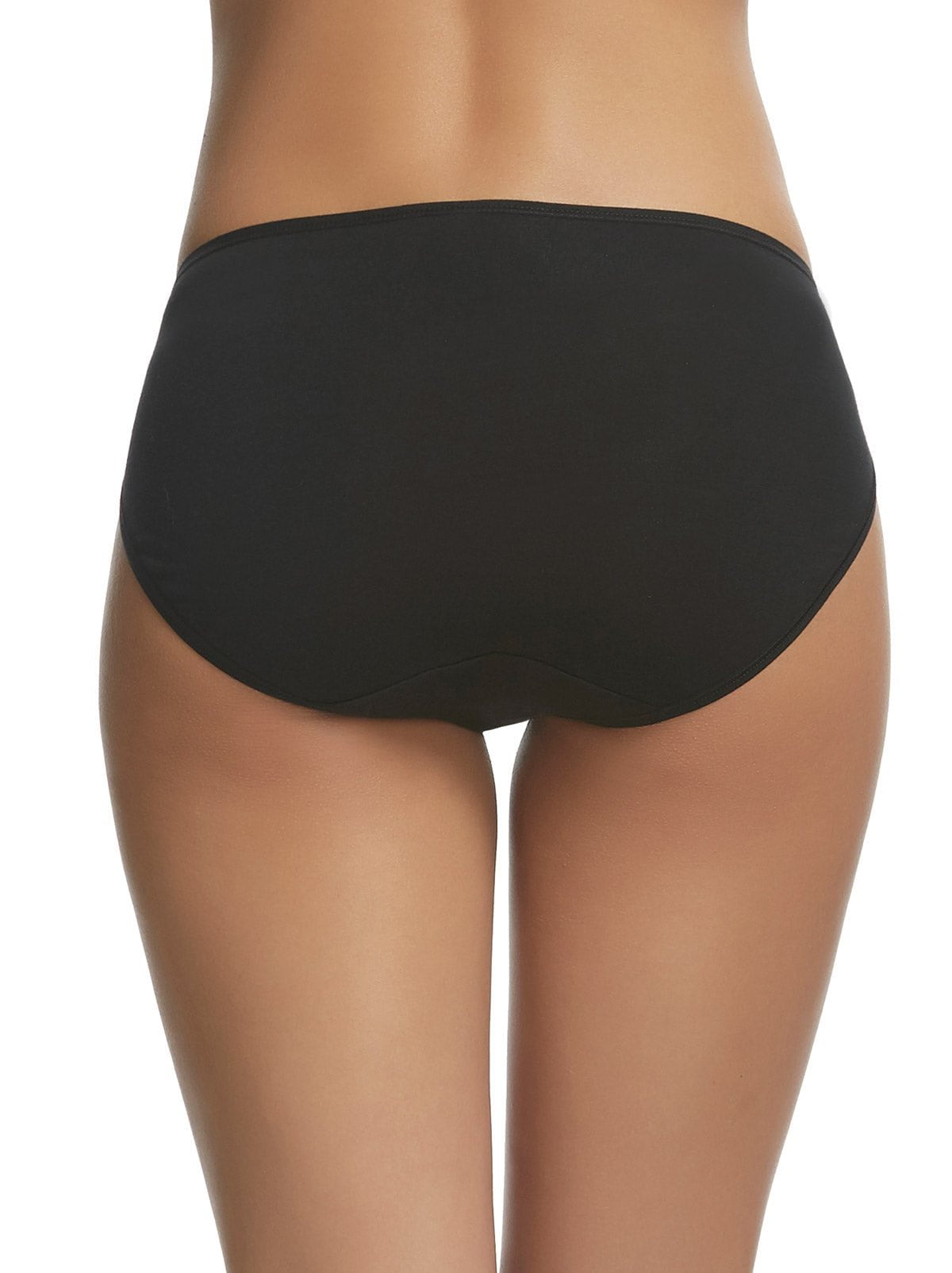 Cotton Modal Stretch Full Coverage Hi-Cut 8-Pack - Black | Felina Panties