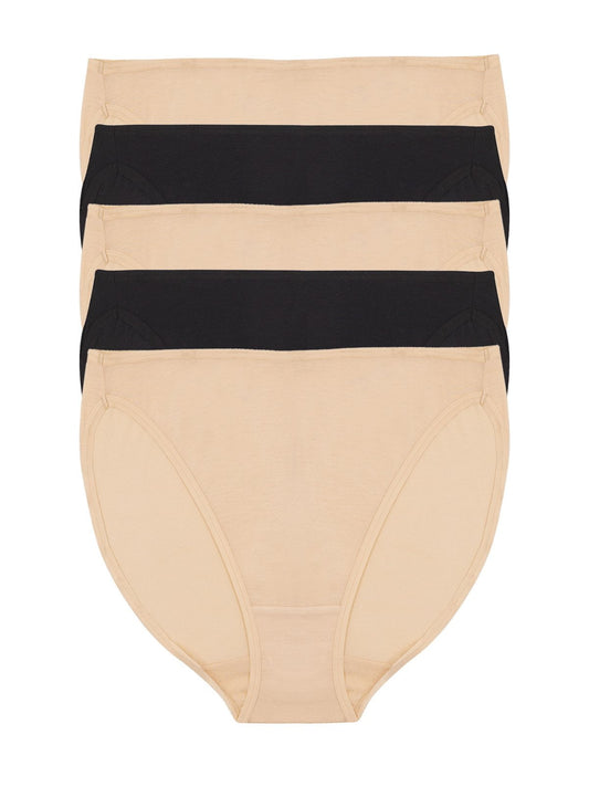 So Smooth Modal Hi-Cut Panty 5-Pack - Black Bare | Felina Panties