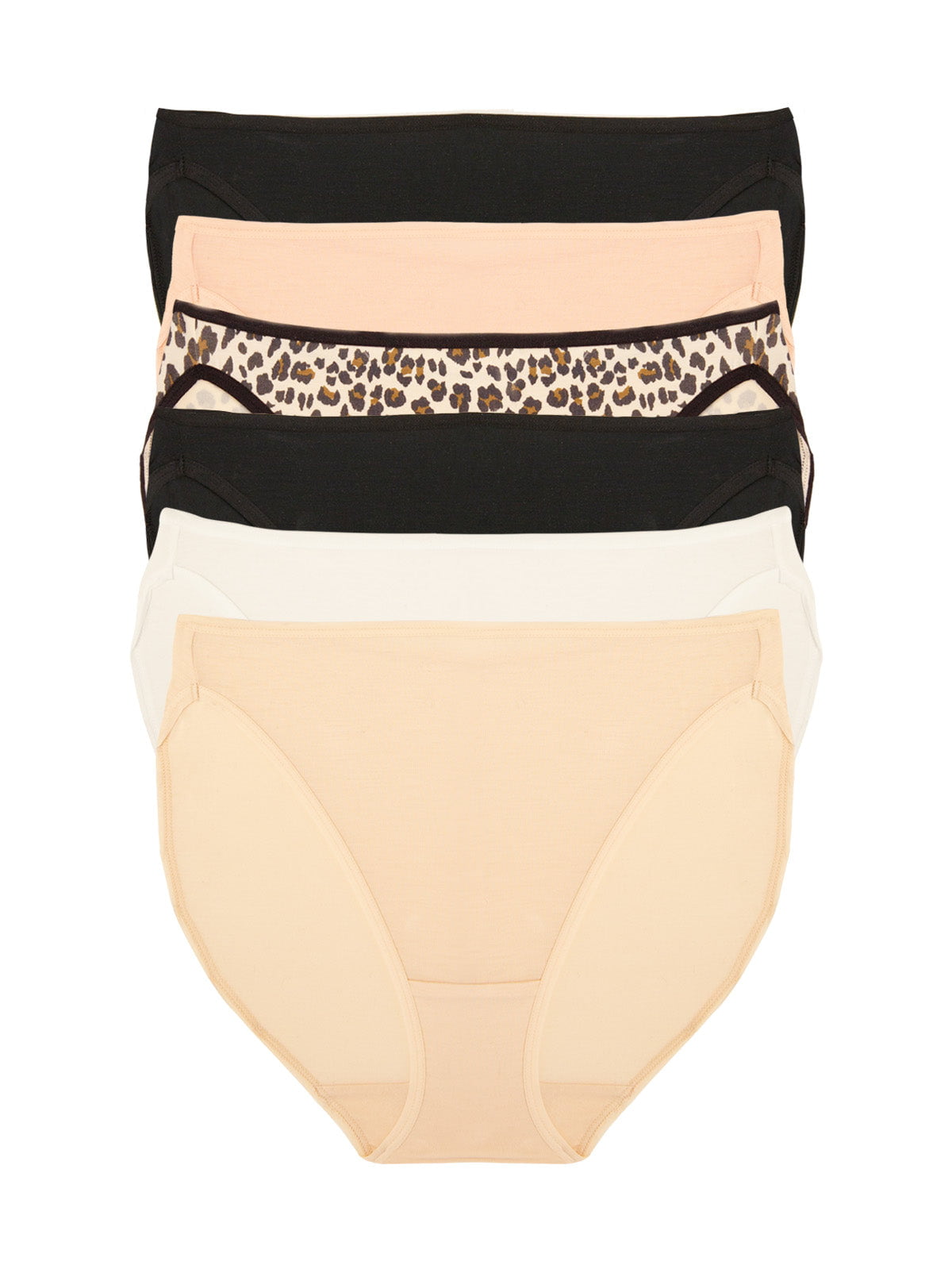 So Smooth Modal Hi Cut Panty 6-Pack - Animal Basics | Felina Panties
