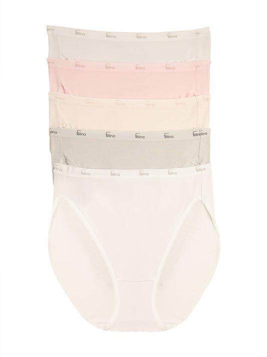 Signature Cotton Stretch  Hi-Cut 5-Pack - Glacier Pink | Felina Panties